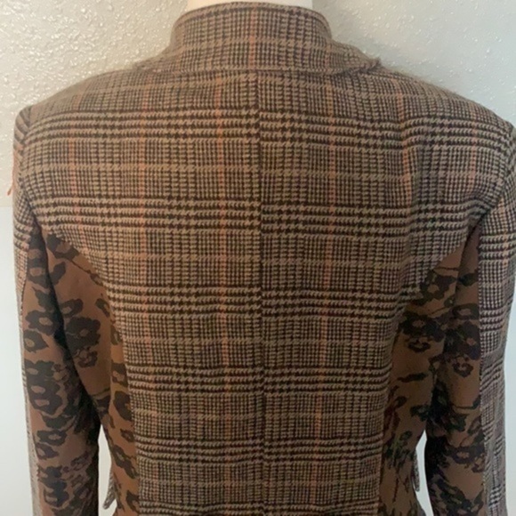 𝅺Anvrdie (Angels never die) brown plaid mixed design and beaded placket jacket - Picture 7 of 11